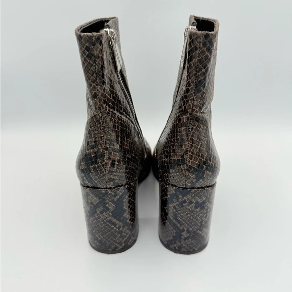 ZARA ANIMAL EMBOSSED WIDE HEELED ANKLE BOOTS 37/6.5 - Picture 4 of 8